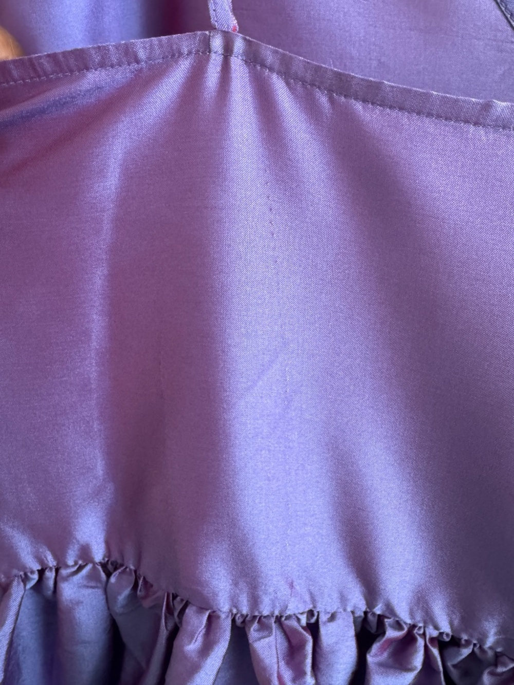 Anthropologie Bloni Tiered Shine Dress Purple Taffeta Party Dress Size XL - Picture 10 of 15